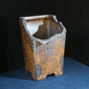 Maceta Cuadrada Hecha a Mano para Bonsái, Estilo Antiguo, de Arcilla Cocida al Horno, para Orquídeas y Plantas de Interior - Product Image 1