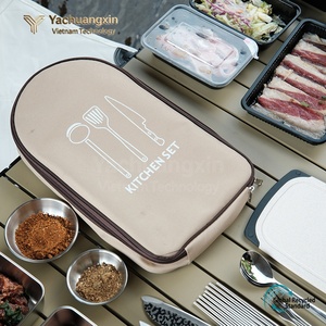 Stainless Steel <b>Kitchen</b> Set With Cutting Board Scissors Knife Spatula Spoon Peeler Tongs Carrying Bag For Outdoor Cooking - Product Image 6