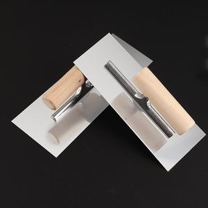 Truelle à lame en acier inoxydable avec manche en bois pour le plâtrage et le grattage pour le travail de maçon et de peintre - Product Image 1