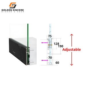Barandilla de escalera de vidrio con balaustrada montada lateral de canal U de aluminio de diseño moderno GS - Product Image 3