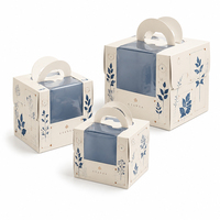 Personalisierte Logo-Geburtstagsverpackung Kuchenbox Karton Cupcake-Gebäck-Bäckerei-Kuchenpapierbox-Verpackung mit Griff und Fenster