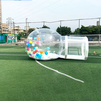 Trampoline gonflable en cristal clair de tente de dôme d'igloo de bulle transparente faite sur commande d'amusement pour la location de partie avec des ballons