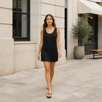 Robe en tricot à fil métallique pour femmes - Robe de soirée noire à bretelles spaghetti plissée naturelle. Robe en tricot pour femmes, robe à fil métallique