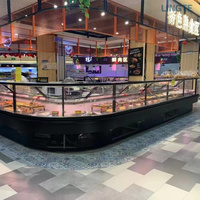 Vitrines de boucherie commerciales, comptoir de service de charcuterie, réfrigérateur de présentation de viande