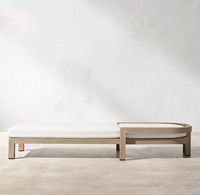 Chaise longue d'extérieur en teck massif moderne avec coussins - Résistante aux UV, écologique, durable pour une utilisation dans les hôtels et les cours
