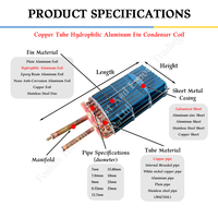 Évaporateur à ailettes hydrophiles en tube de cuivre personnalisé HANXIN pour système de réfrigération industrielle et lyophilisateur