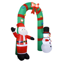Arche gonflable de Noël de 2,4 m pour extérieur, motif bonhomme de neige, avec lumières LED intégrées, en polyester imperméable et résistant aux intempéries