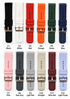 Bracelet de montre en silicone en gros 16mm 18mm 20mm 22mm 24mm, souple, étanche, bracelet de remplacement compatible avec les montres OEM