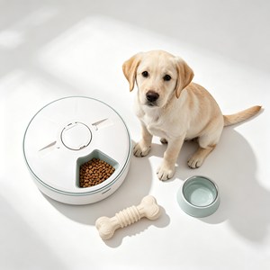 Cost Effective Auto Pet Feeder Alimentador Automático Safety Lock Visible Grain Bucket Indoor Pet Feeding Device - Product Image 1