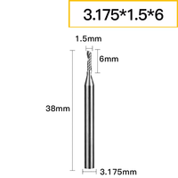 Fresa de grabado CNC de corte descendente de un solo filo espiral izquierda para aluminio