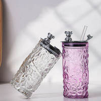 Bouteille d'eau tendance en forme d'ours avec motif diamant, grande capacité, pour le bureau et la maison, logo personnalisé disponible