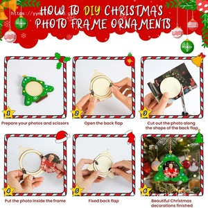 Marco de Fotos Circular de Madera para Árbol de Navidad, Adorno Personalizado para Regalo Navideño - Product Image 3