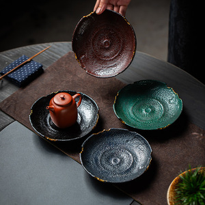 Guanlan Ceramic Teapot Holder Irregular Shape Pot Stand For Kung Fu <b>Tea</b> <b>Set</b> Dry Brewing Table Small <b>Tea</b> Tray - Product Image 1