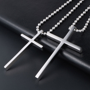 Minimalist Titanium Steel <b>Cross</b> Pendant Necklace Unisex Everyday Wear SP516-7 - Product Image 4
