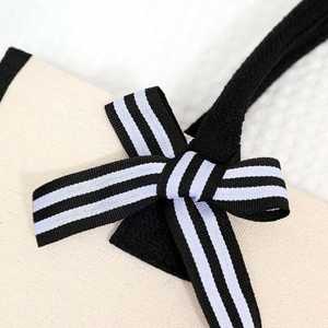 Women's Summer 2025 Beach <b>Tote</b> <b>Bag</b> <b>Canvas</b> with Ribbon and Letter Pattern - Product Image 5