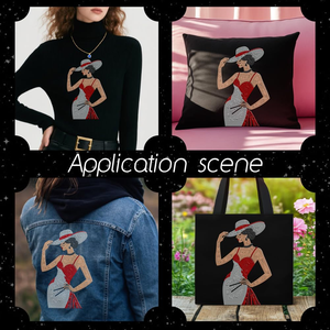 Fourniture d'usine : Transfert thermocollant de <span class=keywords><strong>strass</strong></span> pour robe de femme avec chapeau, <span class=keywords><strong>strass</strong></span> brillants pour t-shirts et accessoires de vestes en jean pour femmes - Product Image 6