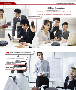 Haut-parleur de conférence USB avec microphone omnidirectionnel 360°, suppression d'écho DSP, direct usine, pour réunions Zoom et Teams - Product Image 4