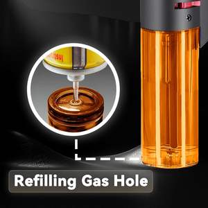 Briquet torche avec flamme jet, mini torche à gaz butane, multi-usage, coupe-vent, allumage à silex - Product Image 3