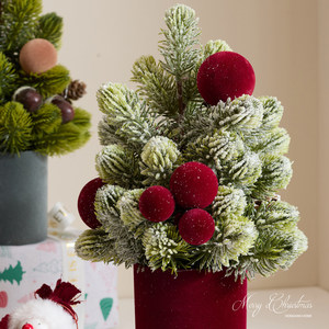 Mini <span class=keywords><strong>sapin</strong></span> de Noël floqué en PE, sans éclairage, palette rose millennial, pour arrangements de table intérieurs, accessoires de décoration, vente en gros usine JIAXUN - Product Image 2