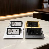 Prise de bureau escamotable T146, norme européenne 16A, USB Type-C, 2 prises, en laiton, pour bureau et salle de conférence