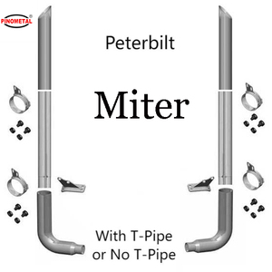 Nhiệm vụ nặng nề xe tải Chrome 6 inch 7 inch 8 inch miter Top xả Stack Bộ dụng cụ cho <span class=keywords><strong>peterbilt</strong></span> 359 <span class=keywords><strong>379</strong></span> 389 - Product Image 2