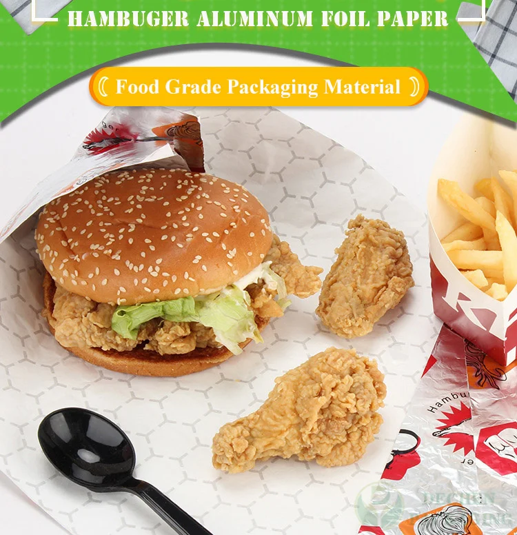 Burger Paper With Foil Price Aluminum Paper For Hamburger