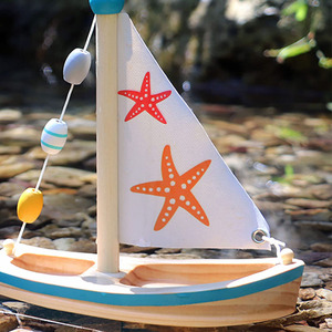 Ensemble éducatif de bateau à voile en bois 2 figurines d'animaux pour enfants favorise le jeu imaginatif - Product Image 6
