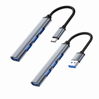 Adaptateur Hub USB Type C 4 en 1 avec USB3.0, adaptateur multi-splitter haute vitesse 4 ports tout-en-un OTG pour accessoires informatiques PC