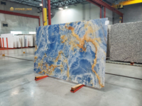 Stonelink-Dalles de pierre de marbre translucide rétroéclairé naturel cristal bleu blanc onyx en vente