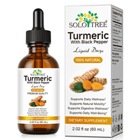 SOLOTREE Gouttes de Curcuma et Poivre Noir – Soutien Immunitaire, Digestif et Articulaire – Extrait de Curcumine Antioxydant – Complément Liquide Oral