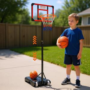 Aro de baloncesto de Altura ajustable de 5-7 pies, portería de 28 pulgadas, sistema de tablero trasero portátil, soporte de ruedas, equipo de entrenamiento para interiores/exteriores - Product Image 2