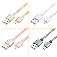 Cable de carga rápida de nailon trenzado para ordenador, Cable USB tipo C de aleación de aluminio, certificado CE