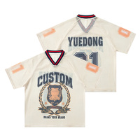 T-shirt en jersey maillé surdimensionné pour homme, coupe ample, manches raglan, style streetwear, sublimation, imprimé personnalisé, 300 g/m², style rugby rétro