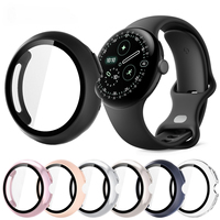 Kaca + Casing untuk Google Pixel Watch 4 41mm 45mm Pelindung Layar Kaca Tempered & Aksesori Penutup Bumper Pelindung PC Keras