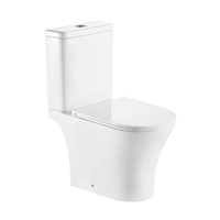 Inodoro de Cerámica Moderno Tornado, de Una Pieza, Montado en la Pared, con Doble Descarga, Anti-Salpicaduras y Resistente a las Heladas, para Uso en Baños de Villas