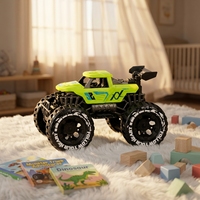 Lot de 3 Jouets Monster Truck en Plastique à Friction, Modèle de Voiture de Course Tout-Terrain Durable avec Châssis, Véhicule SUV de Simulation à Grandes Roues