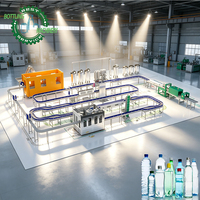 Línea de Producción de Agua Embotellada Automática de Fácil Operación, 10000 BPH, Control por Pantalla Táctil PLC, Llenado Monobloque 3 en 1