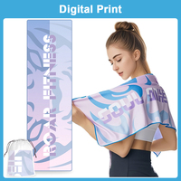 Serviette de sport rectangulaire en microfibre de qualité supérieure, séchage rapide, absorbante, pour la gym et les voyages, serviette rafraîchissante à effet instantané avec bouteille