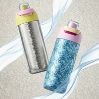 Bouteille d'eau en titane pur de 350 ml, double paroi, isolée sous vide, maintien thermique 12-24 heures, portable, cadeau d'affaires, vente en gros