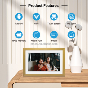Pour cadre photo numérique en bois Wifi cadre photo numérique intelligent IPS écran tactile <span class=keywords><strong>Photos</strong></span> vidéo Via Frameo montage mural à rotation automatique - Product Image 3
