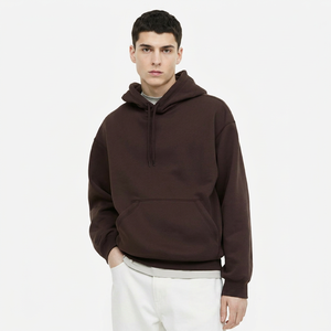 Nouveau design – Sweat à capuche personnalisé épais 500 g/m² à épaules tombantes – Fabricants de sweats vierges 100 % coton coupe oversize et carrée pour hommes - Product Image 1