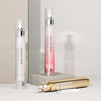 Vente en gros de lotion sérique de luxe 5ml 10ml 15ml Seringue cosmétique en plastique argentée Flacon compte-gouttes en plastique Flacon pompe sans air