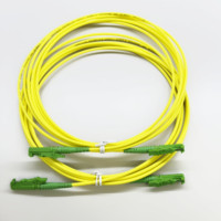 Fibra Óptica Monomodo Simplex LSZH de Alta Calidad E2000/APC E2000/UPC de 3.0mm con Revestimiento Amarillo para FTTH, 3m, Pérdida de Inserción de 0.2dB