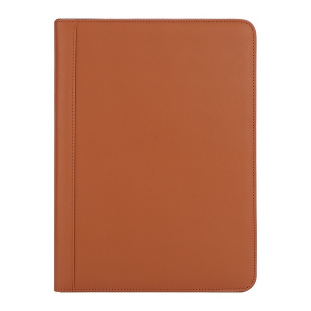 Multifunction Zippered PU Leather Portfolio for Business Men and Women's 3-Ring Loose-Leaf Folder Binder Padfolio Hard Case