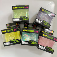 Balle anti-stress en caoutchouc souple en forme de cube de glace, saveur maltose, à rebond lent, jouet de décompression, bonbon à tirer et à étirer saveur maltose