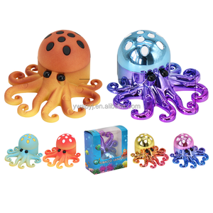 Nuevos diseños únicos, molinillo de hierbas de pulpo de animales marinos, 3 piezas, molinillo de tienda de humo, trituradora de tabaco, accesorios para fumar - Product Image 4