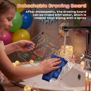 Support en acrylique pour veilleuse LED, tableau de <span class=keywords><strong>dessin</strong></span> créatif pour enfants, tableau d'écriture effaçable pour messages, couleur chaude, fonction tactile, cadeau pour chambre et maison - Product Image 6