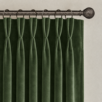 Rideaux occultants plissés à la française en velours vert olive, style européen, haute occultation, isolation thermique, taille 52x84 pouces