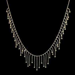 Collar Gargantilla Xinfly de Oro Real de 18K, Joyería de Moda con Artesanía de Encaje, Aproximadamente 4 Gramos, 40+5cm de Longitud, Cadenas Finas - Product Image 2