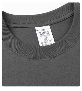 <span class=keywords><strong>Camiseta</strong></span> Extragrande de Algodón con Cuello Personalizado al por Mayor de Fábrica, Estilo Boxy Fit en Negro Liso para Hombre - Product Image 2
